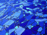 Blue-Glass Mosaic with Water Flowing Over Surface, Helsingborg, Skane, Sweden