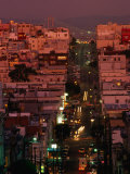 Buy Green Street in North Beach with Bay Bridge in Background, San Francisco, California, USA at AllPosters.com