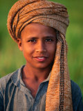Buy Boy with Orange Turban, Looking at Camera, Afghanistan at AllPosters.com