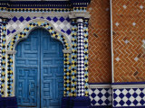 Buy Tiled Facade of the Church of the Virgin of the Assumption in Libres, Puebla, Mexico at AllPosters.com
