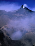 Smoke Coming from Volcano Caldera, Mt. Etna, Italy