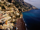 Houses and Church of Santa Maria Assunta Above Spaggia Grande Beach, Positano, Italy