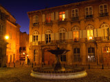 Buy Renaissance Facades and Fountain in Place d'Alberetas at Night, Aix-En-Provence, France at AllPosters.com