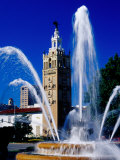 Fountain with Giralda Bell Tower Behind, Country Club Plaza, Kansas City, USA