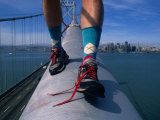 Buy Walking Across San Francisco-Oakland Bay Bridge, San Francisco, California, USA at AllPosters.com