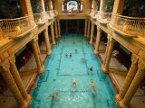 Swimmers in Gellert Thermal Baths in Budapest, Hungary