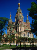 Buy Exterior of Baroque Cathedral in Novy Peterhof, St. Petersburg, Russia at AllPosters.com