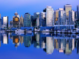 Buy City Skyline and Coal Harbour, Dusk, Vancouver, Canada at AllPosters.com