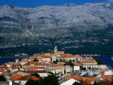 Buy Island Town with Mountain Backdrop, Korcula, Croatia at AllPosters.com