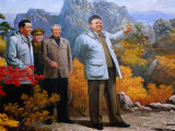 Detail of Painting of Kim Jung II, Admiring Scenery of Mt. Chilbo, South Hwanghae-Do, North Korea