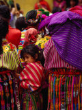 Women and Young Girl Watching the Zunil Easter Procession, Zunil, Guatemala