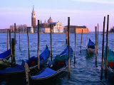 Gondolas and Island Church., Venice, Veneto, Italy