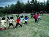 Indigenous Mapuche Children Playing on Outskirts of Town, Chol Chol, La Araucania, Chile