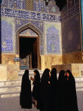 Women Wearing Full Chador Outside the Sheik Lotfollah Mosque, Esfahan, Iran