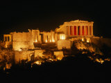 Acropolis at Night, Athens, Greece Photographic Print