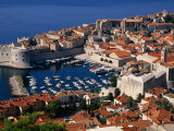 Rooftops and Harbour of Old Town, Dubrovnik, Croatia Photographic Print