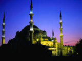The Blue Mosque of Sultan Ahmed I (Built Between 1609 and 1616) at Night, Istanbul, Turkey