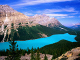 Buy Overhead of Peyto Lake and Mountains, Summer, Banff National Park, Canada at AllPosters.com