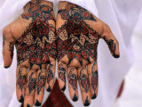 Person Displaying Henna Hand Tattoos, Djibouti, Djibouti