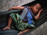 Baby Girl Sleeping in Hammock, Bavel, Cambodia