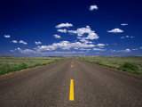 Road Leading to Horizon Beneath Blue Sky, USA