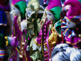 Dolls Decorated for Mardi Gras Carnival, New Orleans, Louisiana, USA
