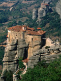 Monastery of Saint Barabara Roussanou on an Clifftop, Meteora, Greece Photographic Print