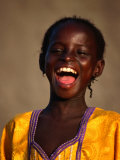 Buy Portrait of a Young Girl Laughing, Djenne, Mopti, Mali at AllPosters.com