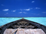 Buy Small Fishing Boat (Dhoni) in the Crystal Clear Waters off the Maldives, Maldives at AllPosters.com