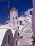 Whitewashed Steps Leading Up to Old Village Windmill, Oia, Santorini Island, Greece