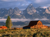 Buy Barn on Mormon Row, with the Teton Mountain Range in the Background, Grand Teton National Park at AllPosters.com