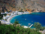 Coastal Village at Base of Lefki Ori (White Mountains), Loutro, Crete, Greece