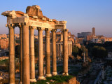 Eight Granite Columns, All That is Left of Tempio Di Saturno, Rome, Italy