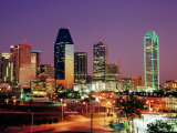 City Skyline Illuminated at Dusk, Dallas, United States of America