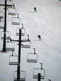 Buy Skiers Coming Down Slope Below Chairlifts at Bittersweet Ski Resort, Otsego, USA at AllPosters.com