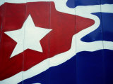 Cuban Flag Painted on Wall, Varadero, Matanzas, Cuba