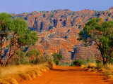Buy Natural Rock Formations of Bungle Bungles and Dirt Road Leading to It, Purnululu NP, Australia at AllPosters.com