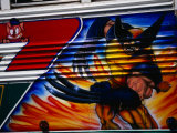 Buy Detail of Mural Depicting Comic Characters Painted on Side of Bus, Panama City, Panama at AllPosters.com