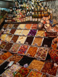Display of Sweets Stall in Mercat De La Boqueria in La Rambla District, Barcelona, Spain