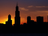 Buy The Sears Tower and Skyline at Sunset, Chicago, USA at AllPosters.com