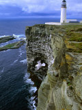 Lighthouse and Cliffs at Noup Head Rspb Reserve, Westray, Orkney Islands, Scotland