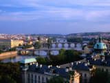Buy Vltava River and Prague's Bridges Seen from Havansky Pavilion, Prague, Czech Republic at AllPosters.com