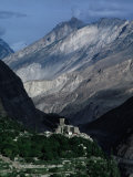 Mountains of Hunza Dwarfing Altit Fort, Altit, Pakistan