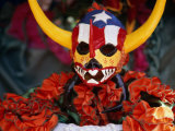 Buy Partygoer Wearing Horned Masks of "Vejigantes" for Carnaval, Ponce, Puerto Rico at AllPosters.com