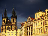 Tyn Church Amidst Houses in Old Town, Prague, Czech Republic