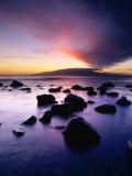 Sunset Over the Island of Lanai Viewed from West Maui, Lanai, Hawaii, USA