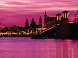 Buy Lion's Bridge at Night, Lit for Christmas and New Year, St. Augustine, Florida, USA at AllPosters.com