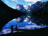 Buy Hikers on the Edge of Green River Lakes in the Wind River Mountains, Wind River Range, Wyoming at AllPosters.com