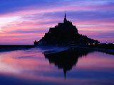 The Mont Reflected in the Bay at Dusk, Mont St. Michel, Basse-Normandy, France