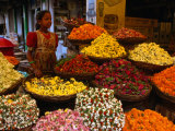 Flower Seller at the New Market., Kolkata, West Bengal, India